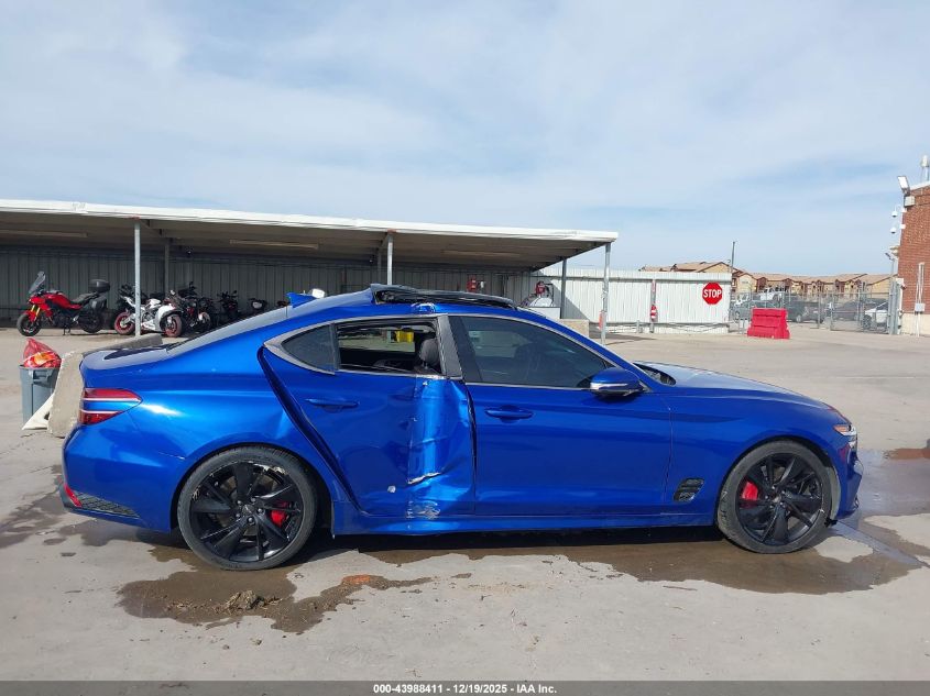 2022 Genesis G70 3.3T Rwd VIN: KMTG54TE0NU085650 Lot: 43988411