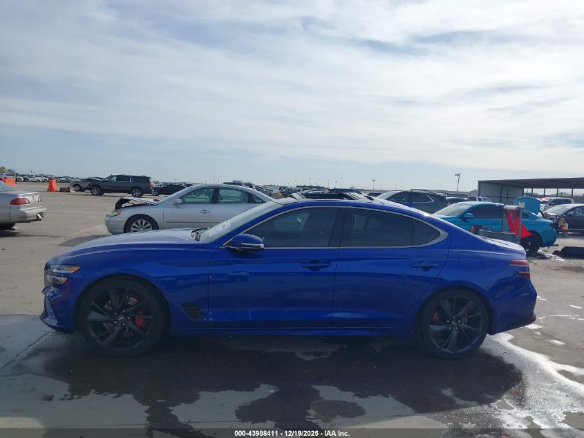 2022 Genesis G70 3.3T Rwd VIN: KMTG54TE0NU085650 Lot: 43988411