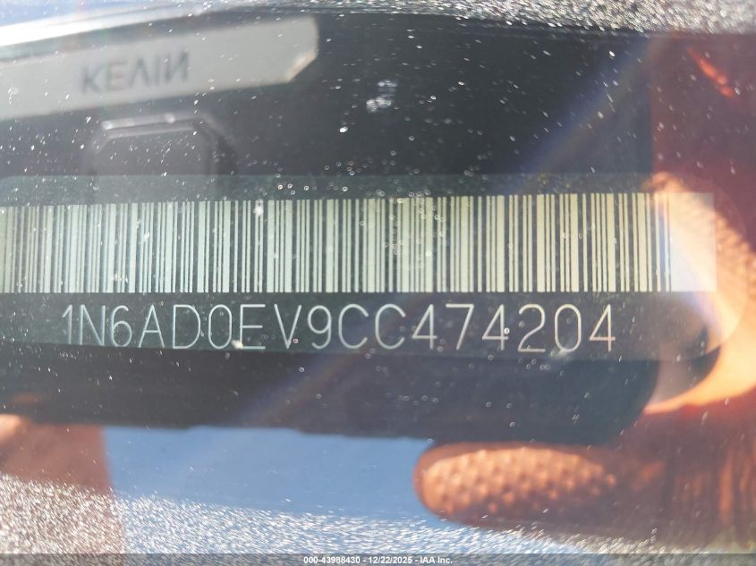 2012 Nissan Frontier Sv VIN: 1N6AD0EV9CC474204 Lot: 43988430