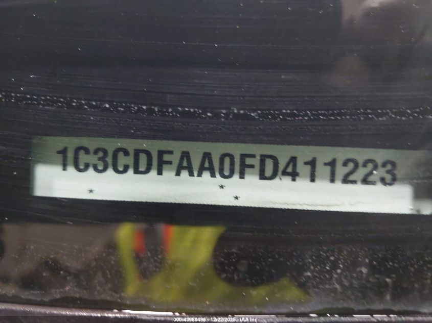 2015 Dodge Dart Se VIN: 1C3CDFAA0FD411223 Lot: 43988496