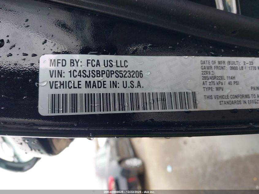 2023 Jeep Wagoneer L Series Ii 4X4 VIN: 1C4SJSBP0PS523206 Lot: 43988525