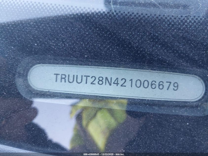 2002 Audi Tt 1.8L VIN: TRUUT28N421006679 Lot: 43988543