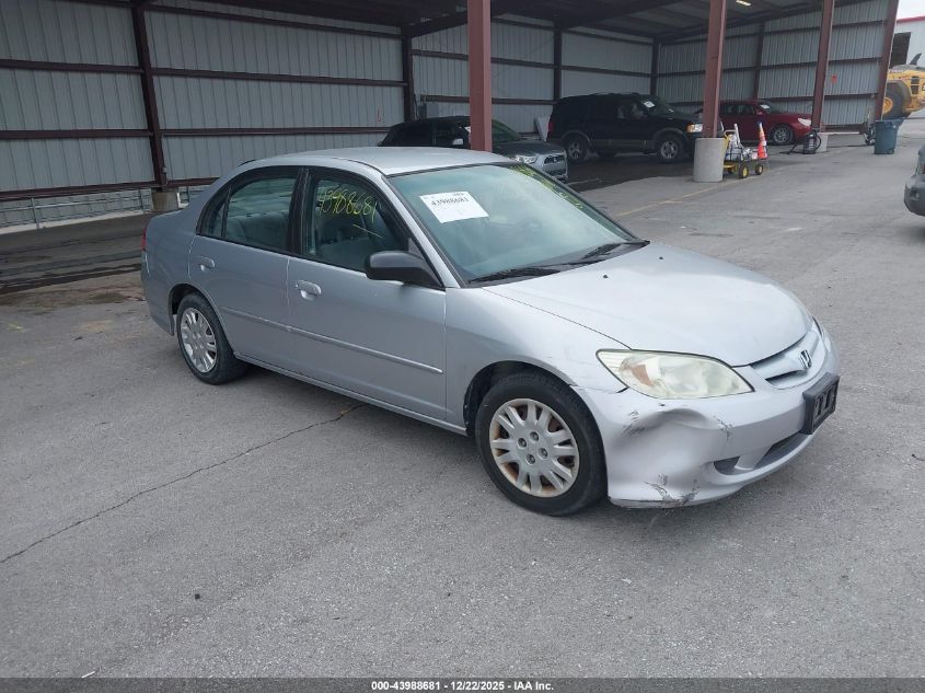 2005 Honda Civic Lx VIN: 2HGES16635H624865 Lot: 43988681