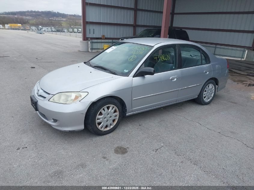 2005 Honda Civic Lx VIN: 2HGES16635H624865 Lot: 43988681