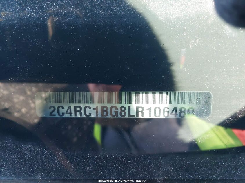 2020 Chrysler Pacifica Touring L VIN: 2C4RC1BG8LR106480 Lot: 43988780