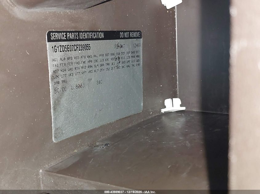 2012 Chevrolet Malibu 2Lt VIN: 1G1ZD5E07CF239055 Lot: 43989037