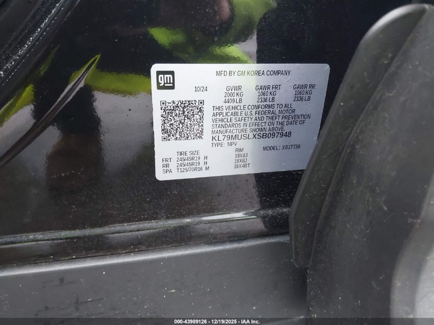 2025 Chevrolet Trailblazer Awd Rs VIN: KL79MUSLXSB097948 Lot: 43989126