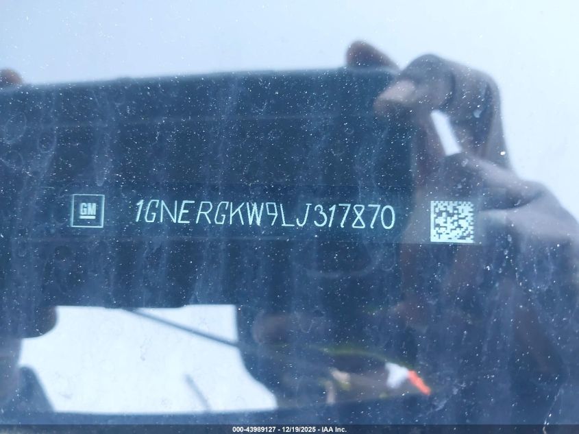 2020 Chevrolet Traverse Fwd Lt Cloth VIN: 1GNERGKW9LJ317870 Lot: 43989127