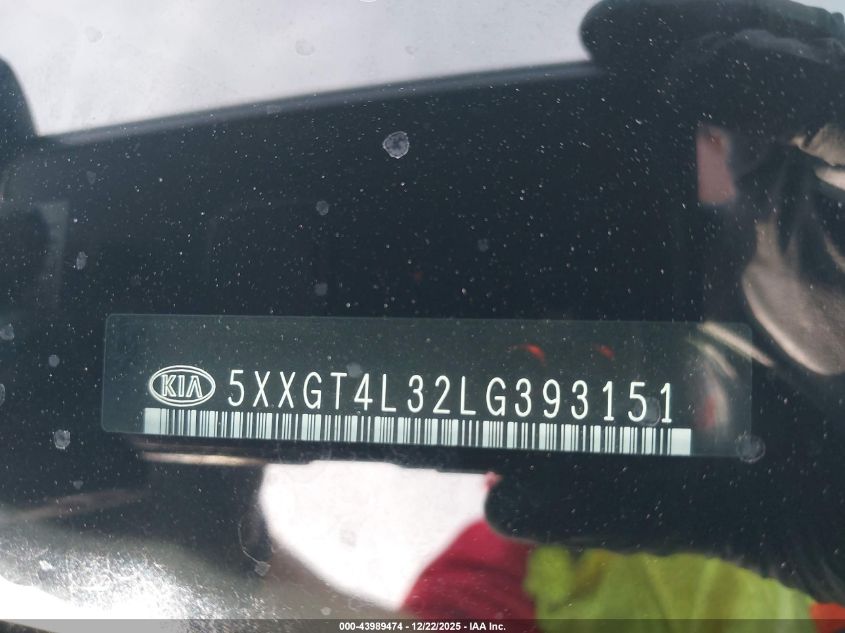 2020 Kia Optima Lx VIN: 5XXGT4L32LG393151 Lot: 43989474