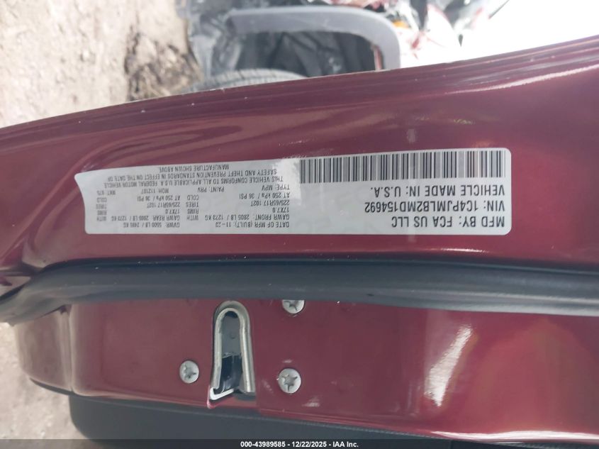 2021 Jeep Cherokee Latitude Plus 4X4 VIN: 1C4PJMLB2MD154692 Lot: 43989585