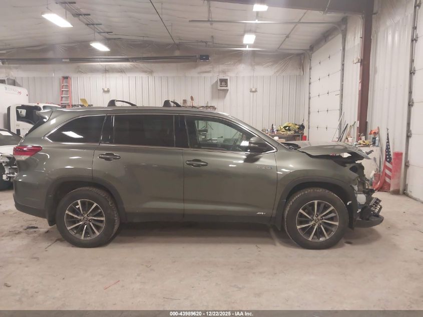2019 Toyota Highlander Hybrid Xle VIN: 5TDJGRFHXKS075340 Lot: 43989620