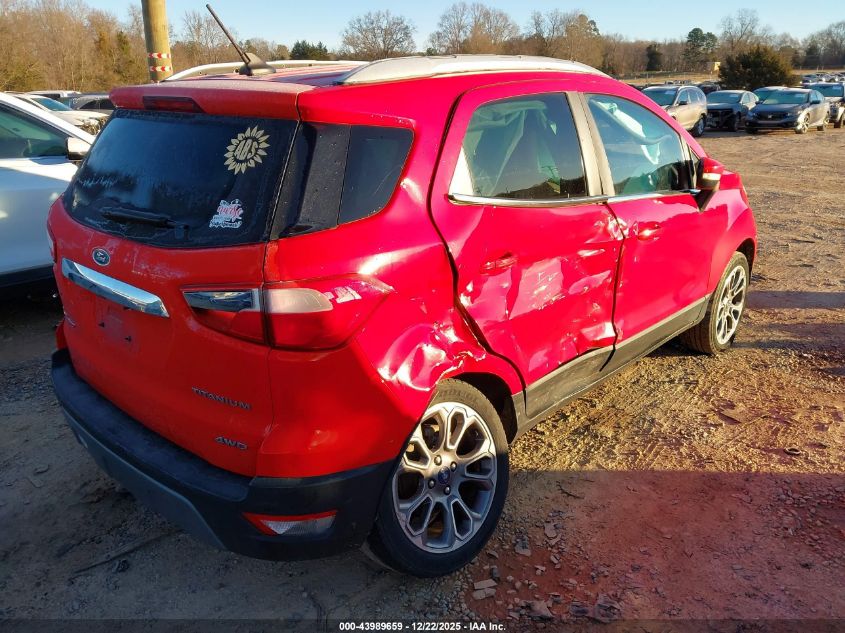 2020 Ford Ecosport Titanium VIN: MAJ6S3KL8LC347274 Lot: 43989659