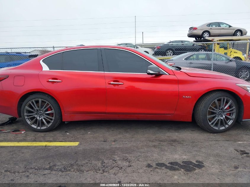 2018 Infiniti Q50 3.0T Red Sport 400 VIN: JN1FV7AR9JM481154 Lot: 43989689