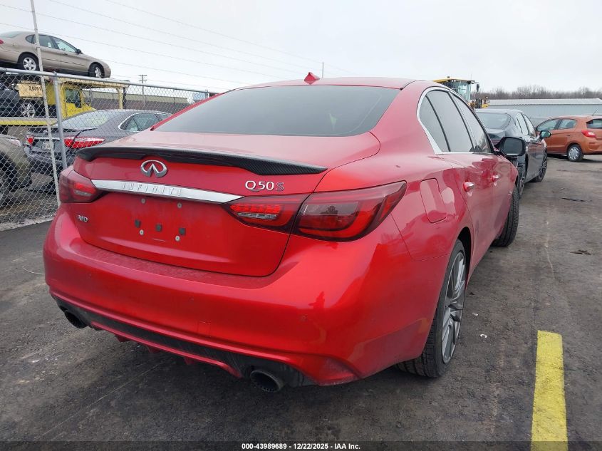 2018 Infiniti Q50 3.0T Red Sport 400 VIN: JN1FV7AR9JM481154 Lot: 43989689