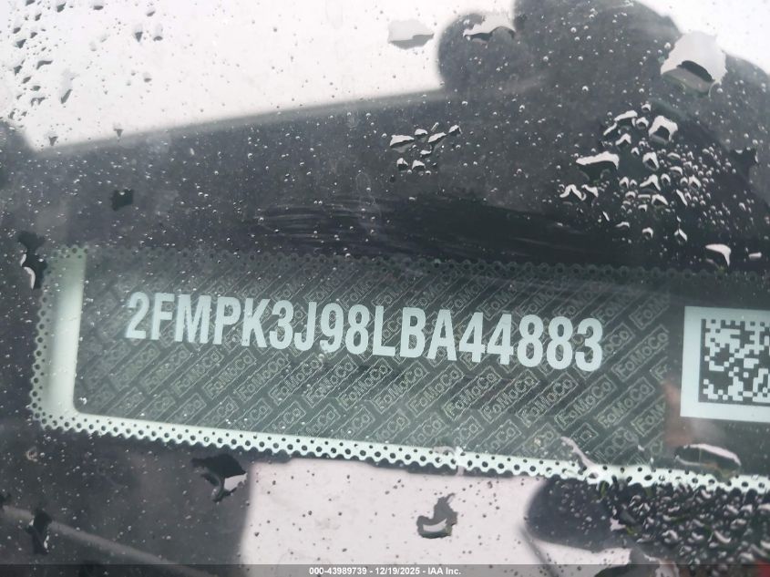 2020 Ford Edge Sel VIN: 2FMPK3J98LBA44883 Lot: 43989739