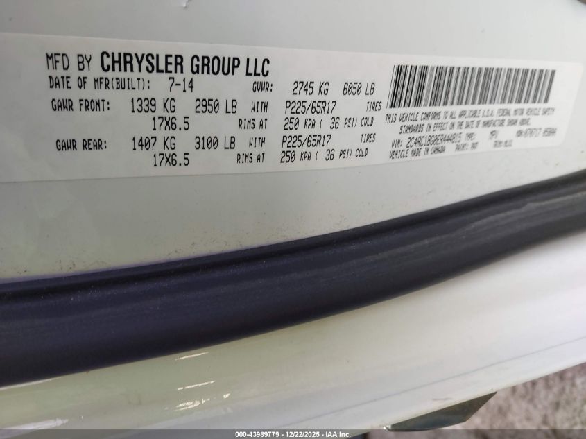 2014 Chrysler Town & Country Touring VIN: 2C4RC1BG0ER444815 Lot: 43989779