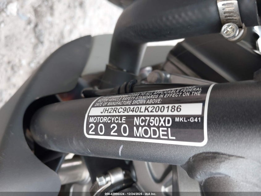2020 Honda Nc750 Xd VIN: JH2RC9040LK200186 Lot: 43990324