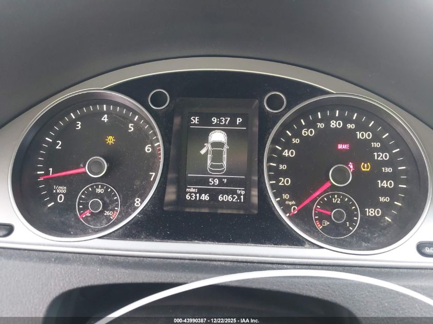 2012 Volkswagen Cc Sport VIN: WVWMP7AN7CE512779 Lot: 43990387