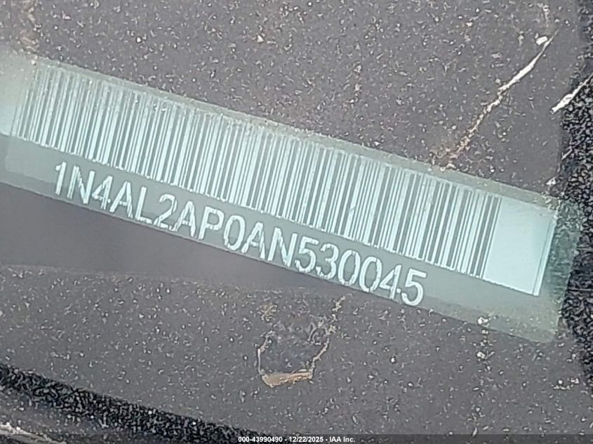2010 Nissan Altima 2.5 S VIN: 1N4AL2AP0AN530045 Lot: 43990490