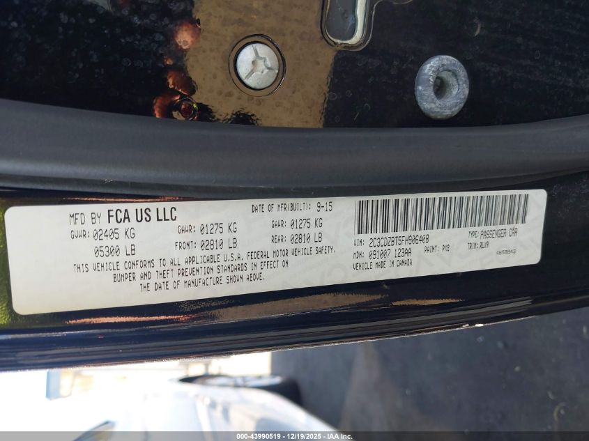 2015 Dodge Challenger R/T Plus VIN: 2C3CDZBT5FH906408 Lot: 43990519