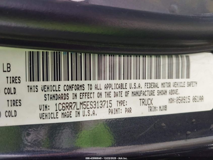 2014 Ram 1500 Lone Star VIN: 1C6RR7LM5ES313715 Lot: 43990549