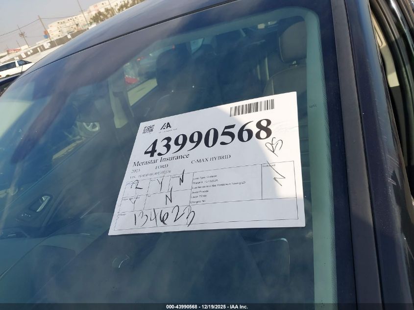2015 Ford C-Max Hybrid Sel VIN: 1FADP5BU8FL102220 Lot: 43990568
