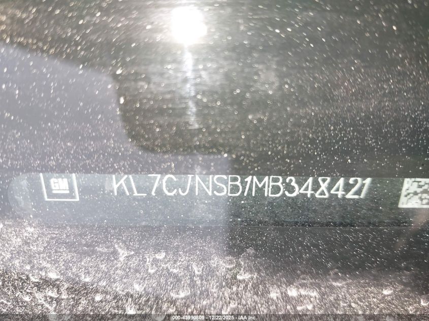 2021 Chevrolet Trax Awd Ls VIN: KL7CJNSB1MB348421 Lot: 43990809