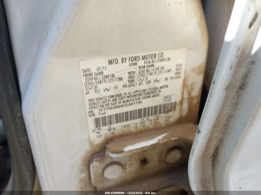 2012 Ford F-250 Xl VIN: 1FT7W2B69CEA01150 Lot: 43990998