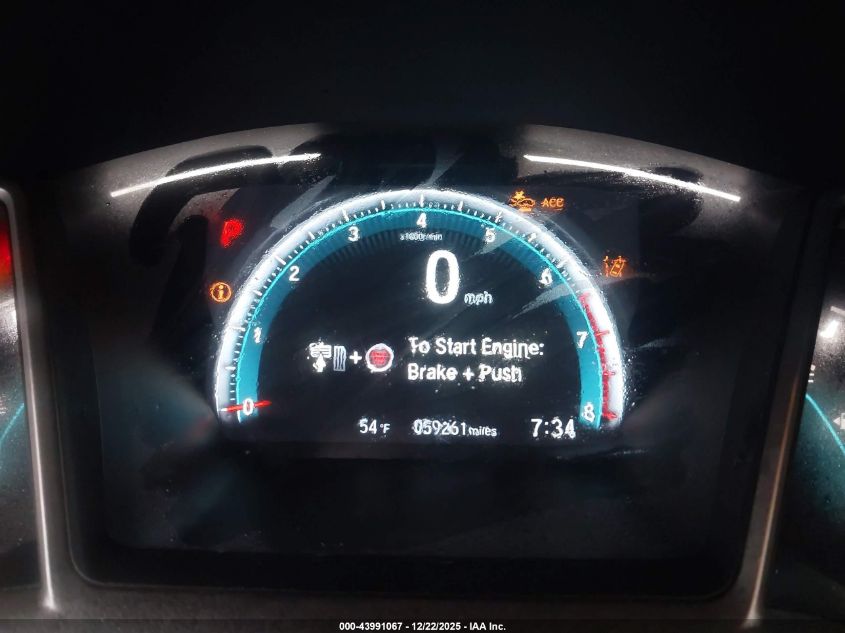 2019 Honda Civic Ex VIN: JHMFC1F39KX006087 Lot: 43991067