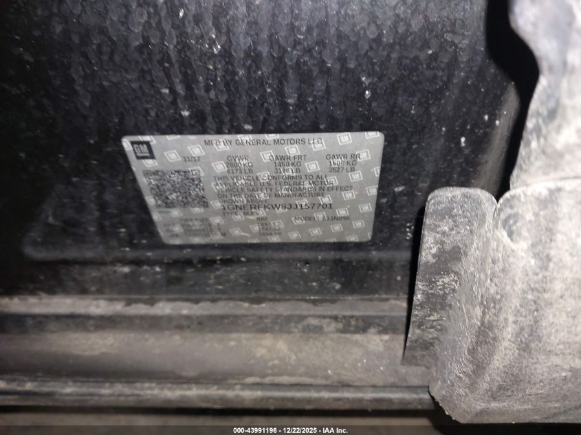 2018 Chevrolet Traverse Ls VIN: 1GNERFKW8JJ157701 Lot: 43991196