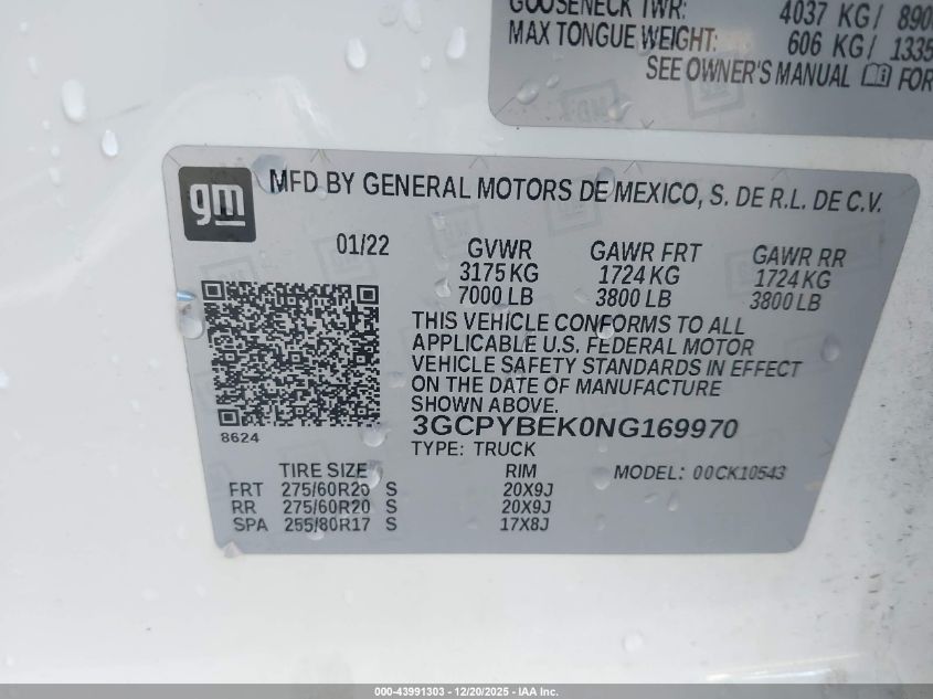 2022 Chevrolet Silverado 1500 Ltd 4Wd Short Bed Custom VIN: 3GCPYBEK0NG169970 Lot: 43991303