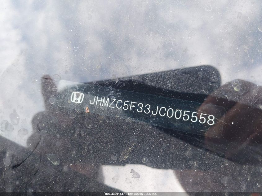 2018 Honda Clarity Plug-In Hybrid Touring VIN: JHMZC5F33JC005558 Lot: 43991447
