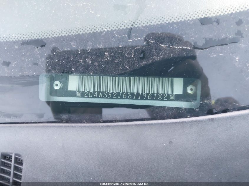 2003 Buick Century Custom VIN: 2G4WS52J631196182 Lot: 43991788