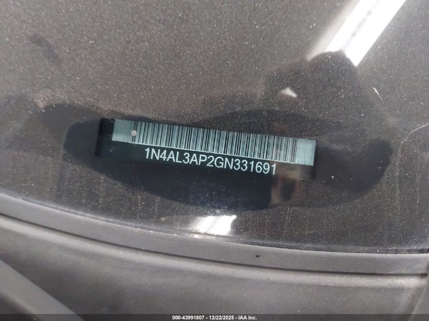2016 Nissan Altima 2.5 S VIN: 1N4AL3AP2GN331691 Lot: 43991807