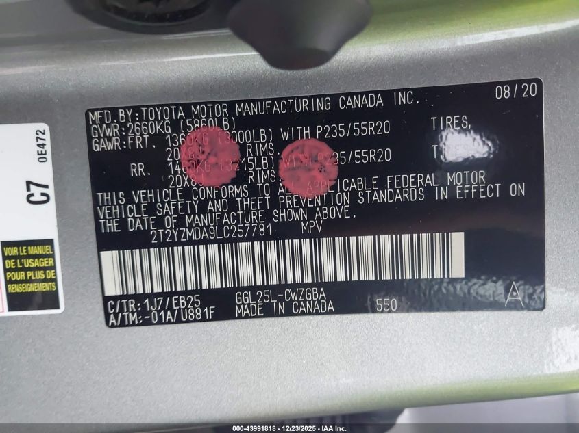 2020 Lexus RX 350 - 2T2YZMDA9LC257781