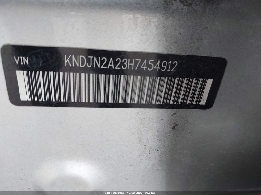 2017 Kia Soul VIN: KNDJN2A23H7454912 Lot: 43991966