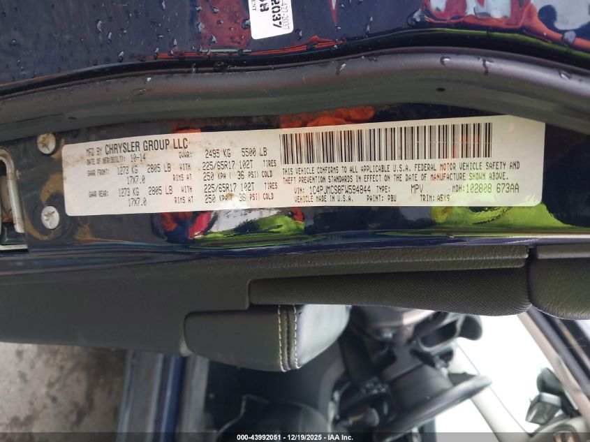 2015 Jeep Cherokee Latitude VIN: 1C4PJMCS8FW594844 Lot: 43992051