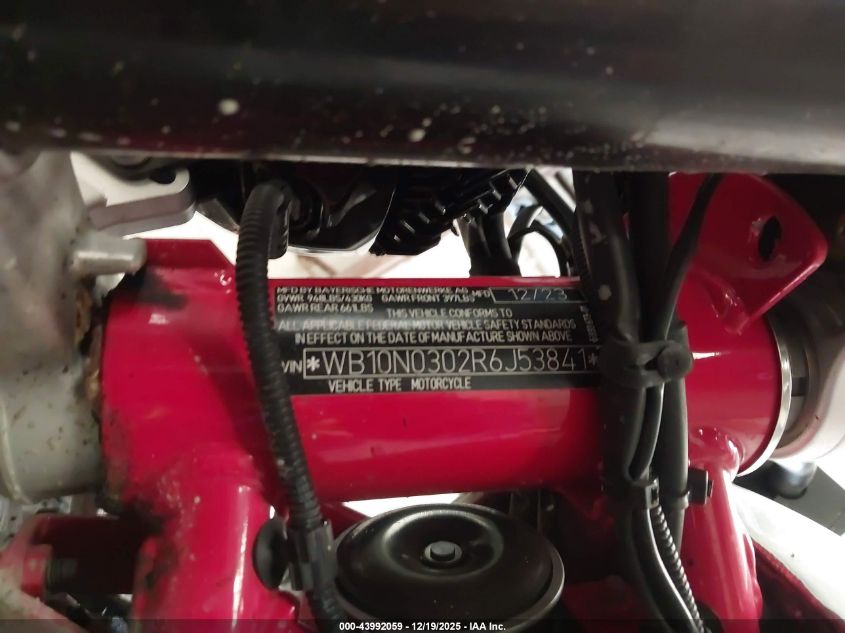 2024 BMW R 12 Nine T VIN: WB10N0302R6J53841 Lot: 43992059