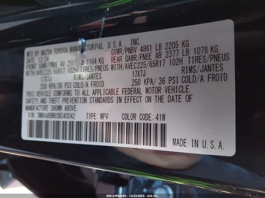 2025 Mazda Cx-50 2.5 S Preferred Package VIN: 7MMVABBM9SN340042 Lot: 43992093