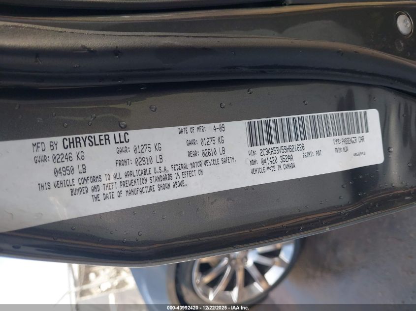 2009 Chrysler 300 Touring VIN: 2C3KA53V59H621628 Lot: 43992420