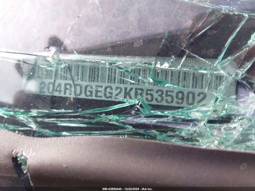 2019 Dodge Grand Caravan Gt VIN: 2C4RDGEG2KR535902 Lot: 43992440