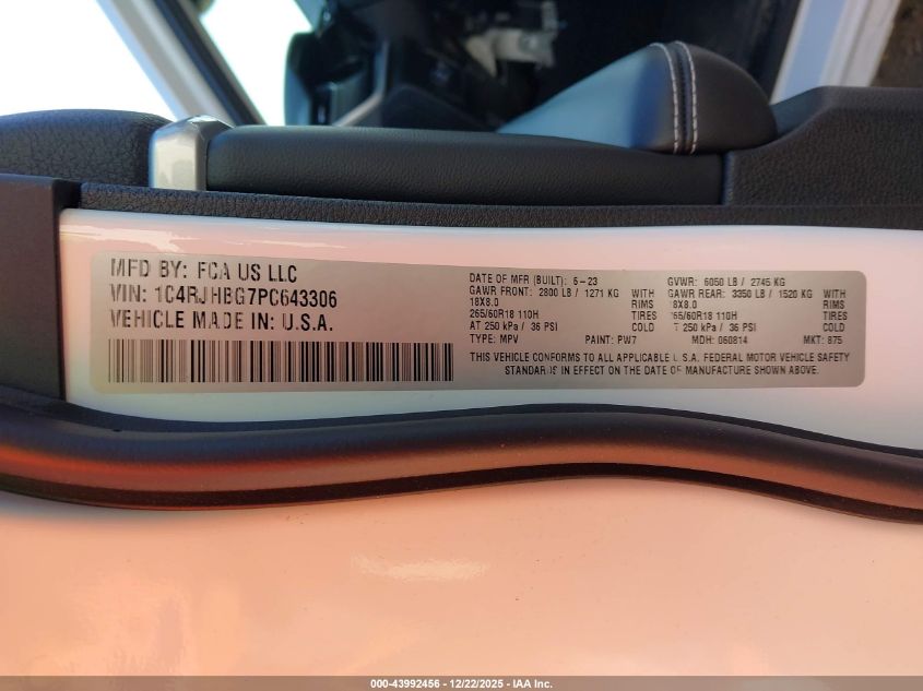 2023 Jeep Grand Cherokee Limited 4X4 VIN: 1C4RJHBG7PC643306 Lot: 43992456