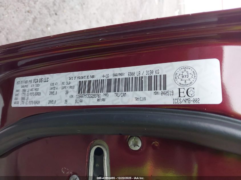 2016 Ram 1500 Sport VIN: 1C6RR7MT3GS293781 Lot: 43992495