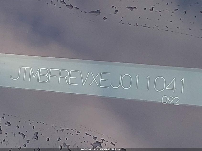 2014 Toyota Rav4 Le VIN: JTMBFREVXEJ011041 Lot: 43992894