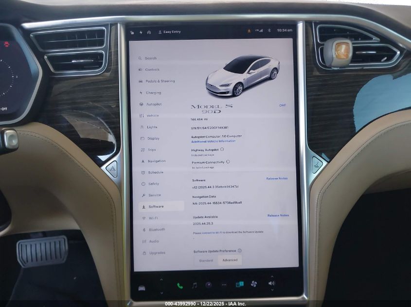 2016 Tesla Model S 60D/70D/75D/85D/90D VIN: 5YJSA1E20GF149381 Lot: 43992990