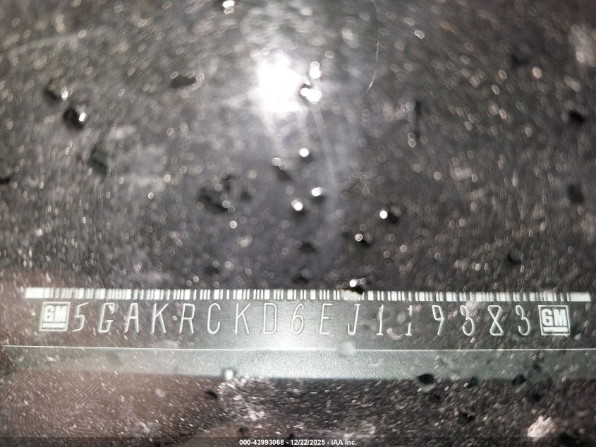 2014 Buick Enclave Premium VIN: 5GAKRCKD6EJ119383 Lot: 43993068