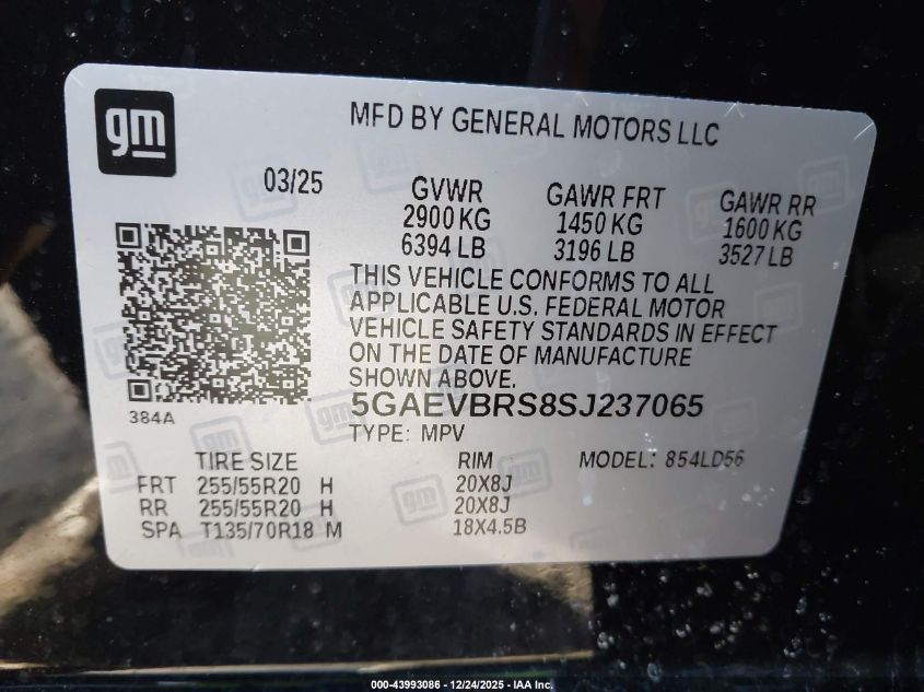 2025 Buick Enclave - 5GAEVBRS8SJ237065