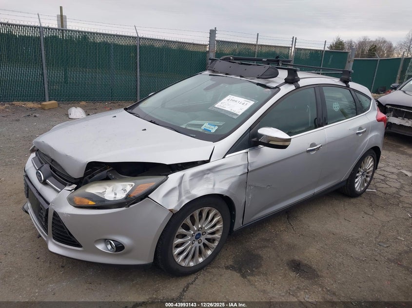 2012 Ford Focus 2.0 Titanium silver Lot 111043993143 Vin 1FAHP3N26CL308955