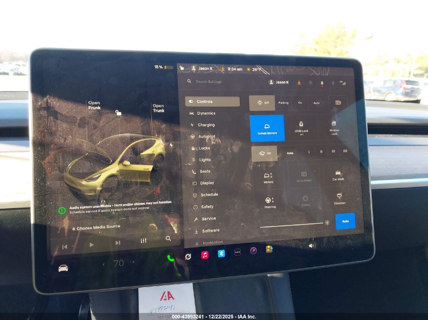 2022 Tesla Model Y Long Range Dual Motor All-Wheel Drive VIN: 7SAYGDEE1NA009292 Lot: 43993241