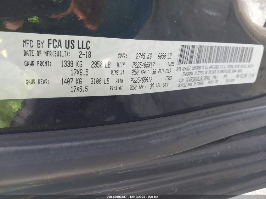 2018 Dodge Grand Caravan Se Plus VIN: 2C4RDGBG6JR199481 Lot: 43993387